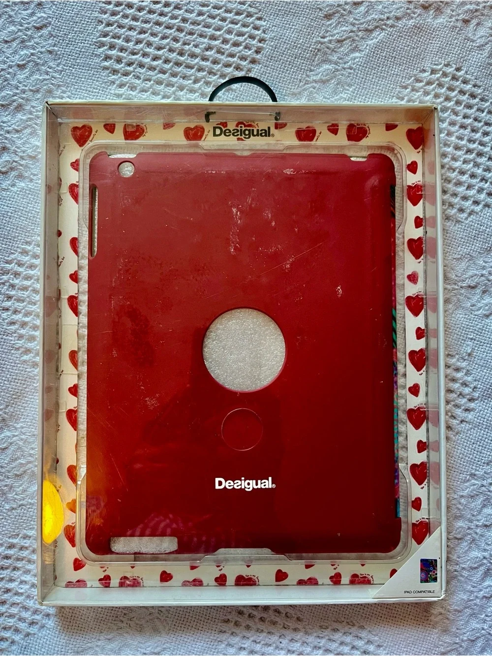 Desigual iPad Tablet Case in Bright Bold Floral & Circular Pattern Blue Pink Red